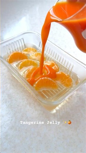 Pretty fruit Jelly 🍊✨ #asmr #jello #easydessert #cuttingjelly