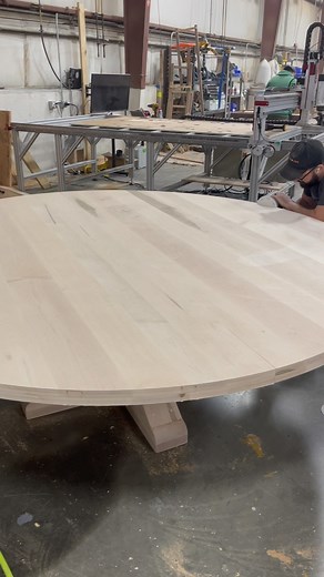 12 reactions | 90” Maple Trestle table made by Jordan! The top had to be made in two pieces and seemed together on site to fit in the door of the client! | Lumber2Love | Facebook