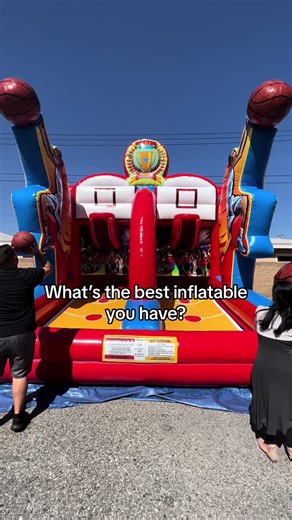 There are too many amazing inflatables to choose from 😩 #ezinflatables #inflatables #games #basketball #waterslide #slide #soccer #smallbusiness #eventplanner