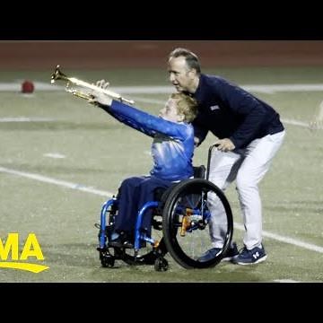 High school band director helps student perform with marching band l GMA