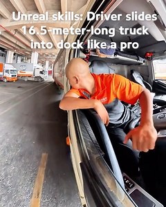 No room for error: Watch this driver back a 16.5-meter-long delivery truck into a loading dock in one shot! #TrendinginChina | Xi's Moments