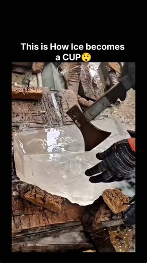 Memesmarket.io™ on Instagram: "In this video, we see a fascinating process where a giant block of ice is being transformed into a real, drinkable glass. Using precise carving techniques, the ice block is carefully shaped and hollowed out to create a functional cup. This is not CGI or a trick—it's completely real. The craftsmanship and patience required to sculpt ice into a usable glass are incredible, as ice is fragile and can easily crack. Once finished, the ice cup is ready to hold beverages, 