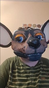 Animatronic dog mask update, lycra face placed