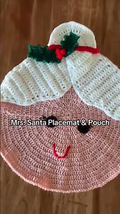 Crochet Mrs. Santa Claus Placemat & Silverware Pouch | Step by Step Beginner Friendly Tutorial #diy