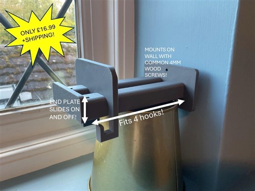Modular Rail With Sliding Hooks | 3D Printed Storage Rail System | Minimalist Wall Organiser | Custom Hook Board - Etsy
