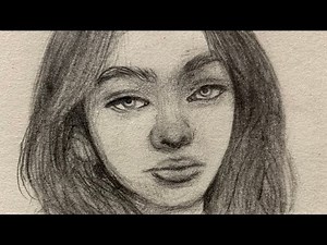 How to Draw a Semi Realistic Female Face | Easy Front View Pencil Drawing Tutorial