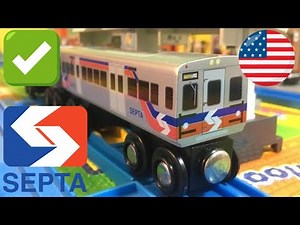 Wooden Toy Train: SEPTA Silverliner V Munipals Wood Trains with RMZ City Diorama, (04144)