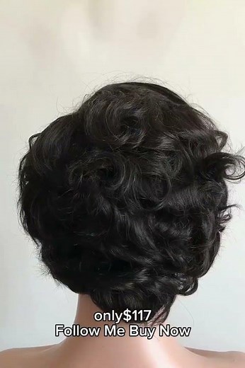 lovebeautywig | 8inch Finger Wave Pixie Cut Short Full Lace Wig Human Hair #pixiewig #fulllacewig