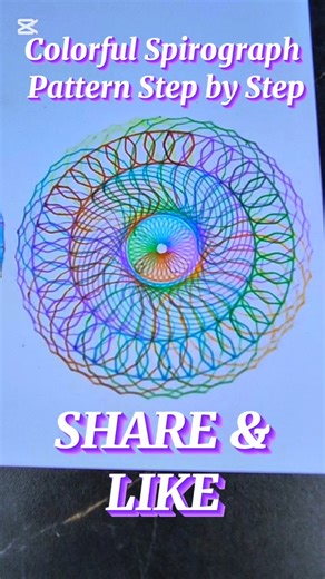 Colorful Spirograph Pattern Step by Step”#spirograph #art #geometricart #drawing #artshorts #artist