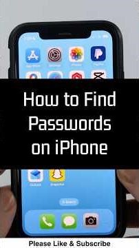 How to Find Passwords on iPhone