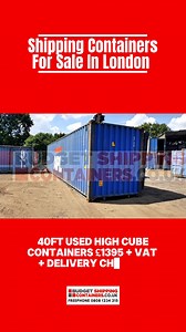 Shipping containers for sale in London 🇬🇧 🔹 Available and ready to go from our East London depot. 🔹 20fts from £950 VAT 🔹 40fts from £1395 VAT 🔹 Price-match guarantee 🔹 Crane-equipped delivery available 🔹 All sold with our 12-month wind & watertight guarantee Shop Now ⬇️ https://www.budgetshippingcontainers.co.uk/containers-for-sale/ | Budget Shipping Containers