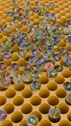 Hypnotic Glass Balls Drop - Perfect Loop #satisfying #blender3d