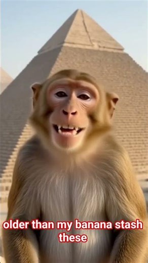 Monkey shocked to seeing piramid Egypt 🇪🇬 | Secrets of the Pyramids 🐒 #viral #monkey #egypt
