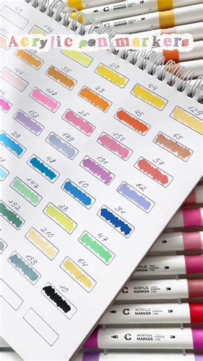 Acrylic Marker Color Chart 🎨 #shorts#acrylicmarkers#coloring#markers#colorpalette#artshorts