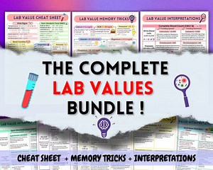 Nursing Lab Values Bundle: Cheat Sheets, Memory Tricks, Interpretation Guide - Etsy