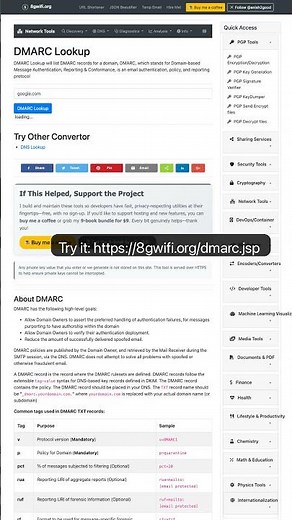 DMARC record Checker, validate your DMARC record with the DMARC record — in 30 seconds #Tech #Learn