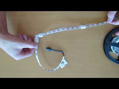 LED Streifen verbinden mit Steckverbinder ohne Löten . Eckig und gerade .