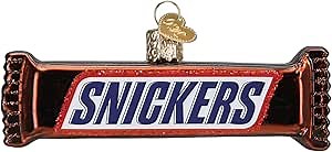 Old World Christmas Snickers Glass Blown Ornament for Christmas Tree, Handcrafted Holiday Decoration, Candy Brand Collection