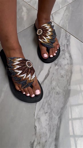 Classic Beaded Sandals by African Artisans