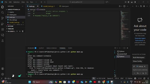 #python #ai #voiceassistant #projectbuild #jarvis #learneveryday #developerdiary #buildinginpublic #learningeveryday #developerjourney | Chakradhar Vinnakota