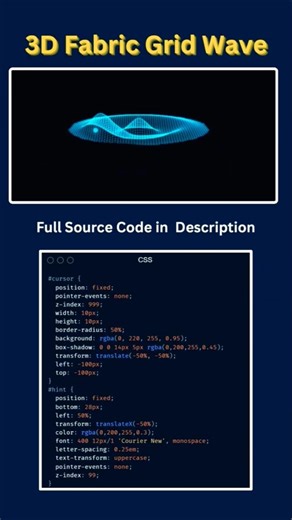 Insane 3D Grid Wave Animation (HTML + CSS Only) #coding