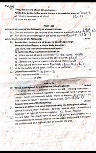 Common Second Mid term question paper with answer for std 10th (English) -Tirunelveli district.