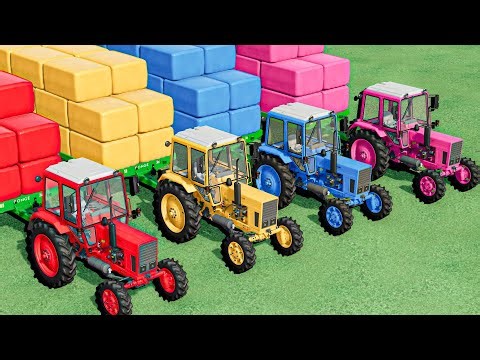 Work With Colors - SILAGE BALING with Mini Tractors ! Farming Simulator 22
