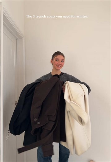 The only 3 trench coats you NEED this winter so your outfits still look perfect🤎 which is your favourite (and why is it the brown trench coat with a funnel neck)? 1st - NEXT 2nd - NAKD 3rd - Zara