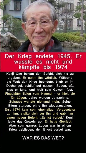 Er kämpfte weiter – obwohl der Krieg längst vorbei war