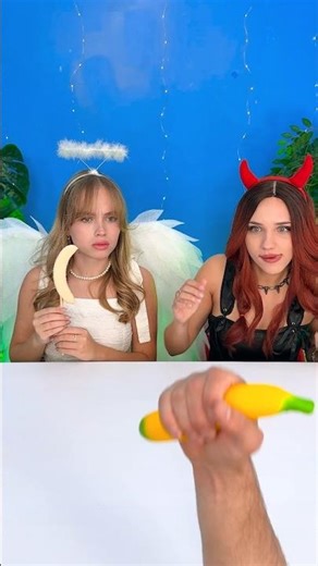 Angel vs Demon! 😇😈 Squishy Banana vs The Real One 🍌