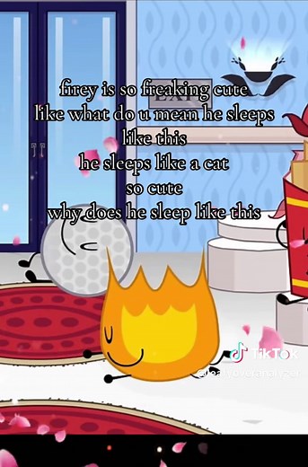 Firey as a Sleeping Cat: Adorable Moments from BFDIA 6