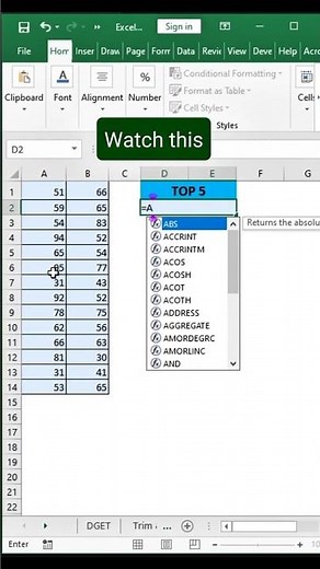 How to Sum Top 5 Values in Excel - Quick Excel Trick