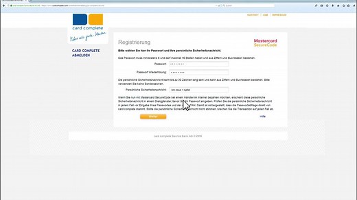 complete Secure - Registrierung