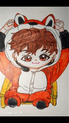 ##*BTS cute chibi fox art##* cute and handsome boy##*💜💜💜💜💕💕💜💜