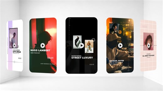 Vertical Modern Podcast Audio Visualization