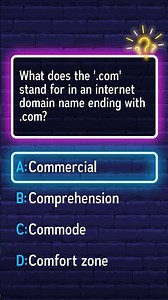 What does '.com' mean in an internet domain name?