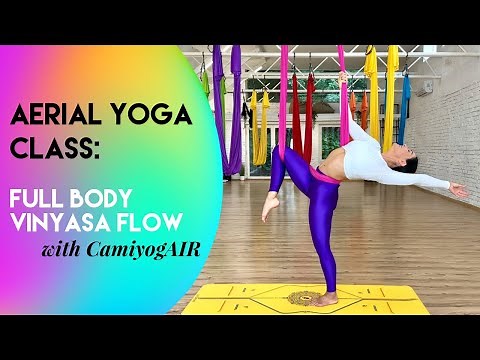 55 min Vinyasa Flow Aerial Yoga Lesson 4 - Full Body | Intermediate - Advanced Class | CamiyogAIR