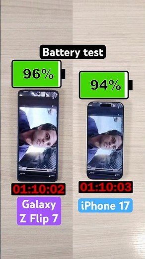 Samsung Galaxy Z Flip 7 vs iPhone 17 battery test!