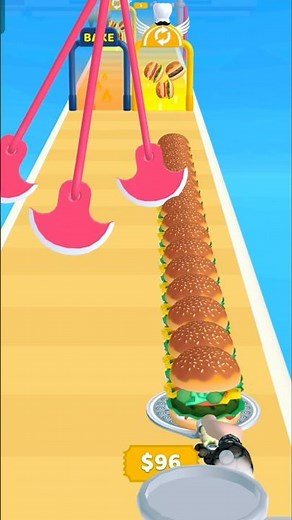 Burger Stack Run 🍔🔥 Pt-3 | Fun & Satisfying Food Stacking Game #shorts