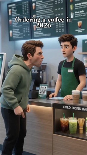 Ordering coffee: then vs now — 'Just a regular coffee' in 2026