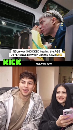 N3on was SHOCKED hearing the AGE DIFFERENCE between Johnny & Eve😭😳 #johnny #evelynortiz #neon #brazil