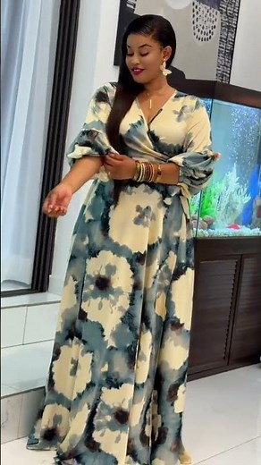 Cette robe longue africaine est un véritable cadeau pour vos yeux, Très Jolie Robe en Pagne Africain