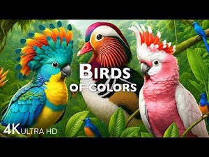 Colorful Birds 4K - Rare Birds & Wildlife in Forest with Relaxing Nature Sounds