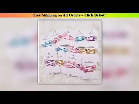 2PcsSet Childrens Fashion Stars Love Transparent Colorful Hairpin New Girls Hairclip Solid Color Ki