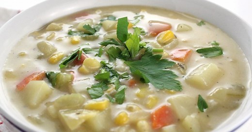 Easy Vegan Potato and Corn Chowder