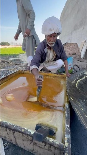 Traditional making of brown sugar with Sugercane #making