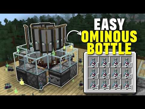 New Easiest Ominous Bottle Farm Minecraft | Infinite Ominous Bottles & Fast Build | Bedrock 26.5+