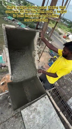 Concrete in Motion: High-Rise Construction Hustle 🏢 #ConstructionLife #HighRiseBuilding #Concrete