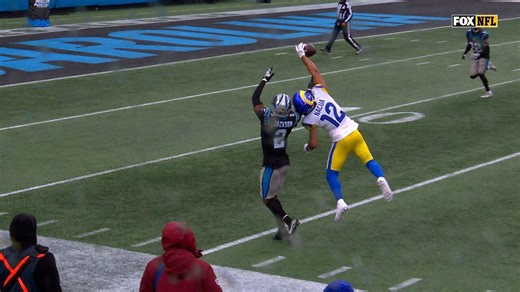 Puka Nacua's INSANE catch sets up Kyren Williams' 7-yard TD run, giving Rams lead over Panthers | NFL Highlights