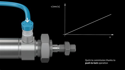 Imagine a valve that fits perfectly where others simply can’t — the VFOE adjustable one-way flow control valve with push-to-lock function. Designed for standard applications, it effortlessly slides into tight spaces while delivering reliable, consistent performance every time. With an easy push-to-lock adjustment, you get accuracy and convenience wrapped into one affordable package. When space is limited, choose the valve that works smarter. For more information on the VFOE, visit: www.festo.com